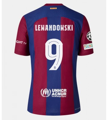 Barcelona Robert Lewandowski #9 Primera Equipación Mujer 2023-24 Manga Corta